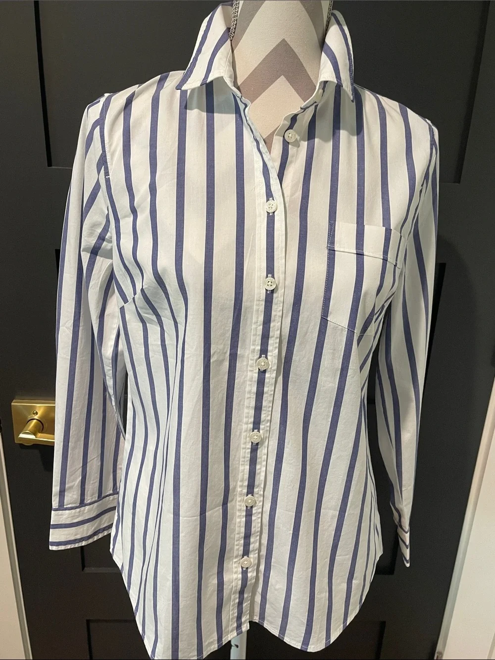J.Crew Cotton Striped Preppy Button Down Shirt Size PM